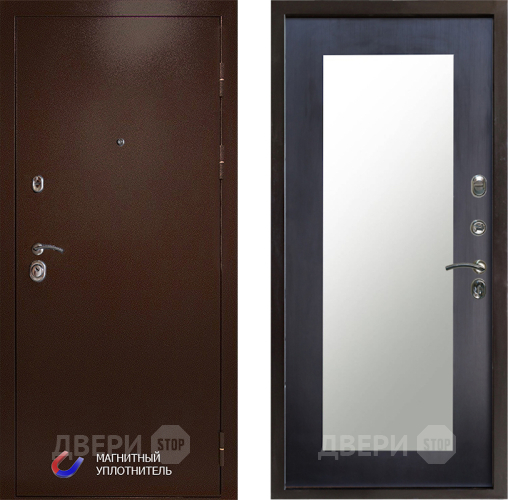 Входная металлическая Дверь Престиж Медь Зеркло Пастораль Венге в Ногинск