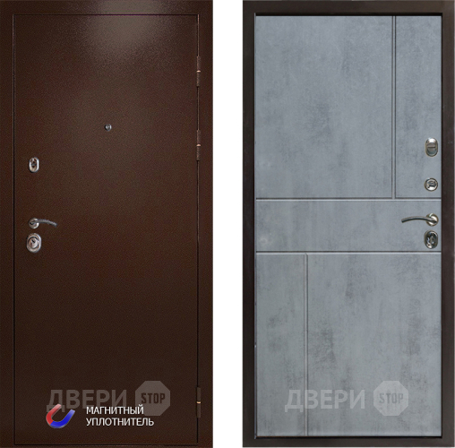 Входная металлическая Дверь Престиж Медь Горизонт Бетон темный в Ногинск