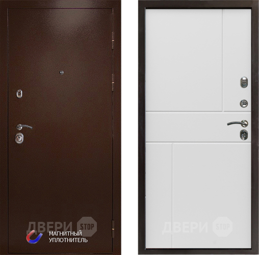 Входная металлическая Дверь Престиж Медь Горизонт Бетон белый в Ногинск