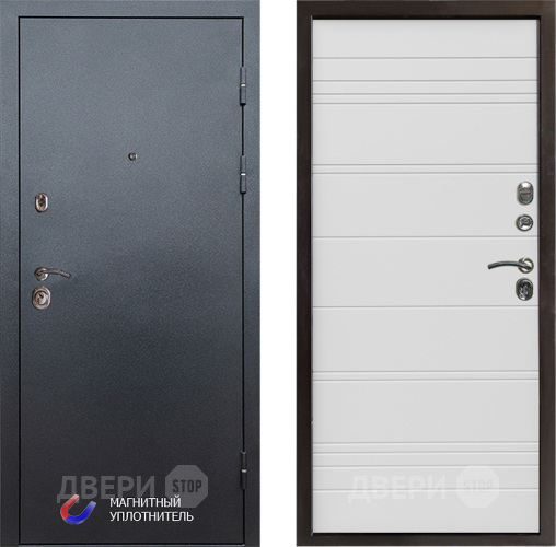Входная металлическая Дверь Престиж Графит Line Белый в Ногинск