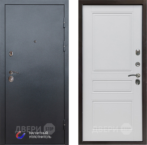 Входная металлическая Дверь Престиж Графит Классика Белый матовый в Ногинск