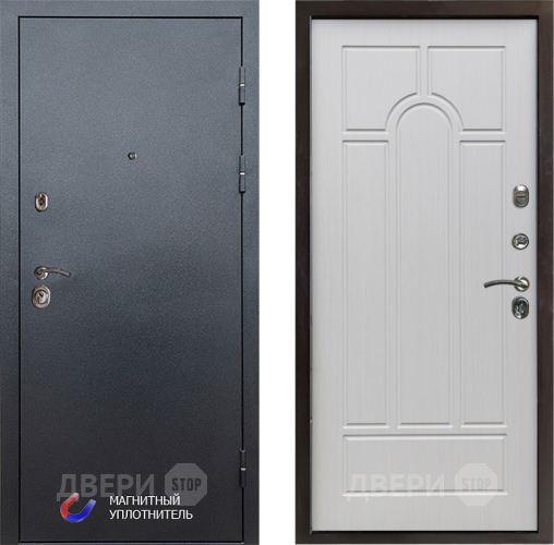 Входная металлическая Дверь Престиж Графит Арка Лиственница белая в Ногинск