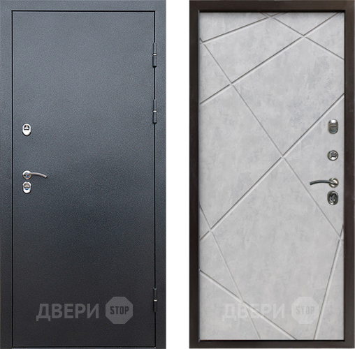 Входная металлическая Дверь Престиж TERMO с терморазрывом Снегирь Серебро Лучи Бетон светлый в Ногинск