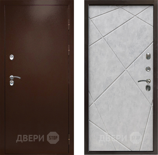 Дверь Престиж TERMO с терморазрывом Снегирь Медь Лучи Бетон светлый в Ногинск