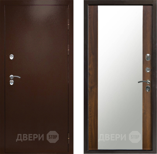 Входная металлическая Дверь Престиж TERMO с терморазрывом Снегирь Медь Зеркало Дуб в Ногинск