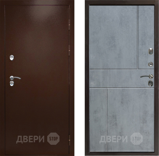 Входная металлическая Дверь Престиж TERMO с терморазрывом Снегирь Медь Горизонт Бетон темный в Ногинск