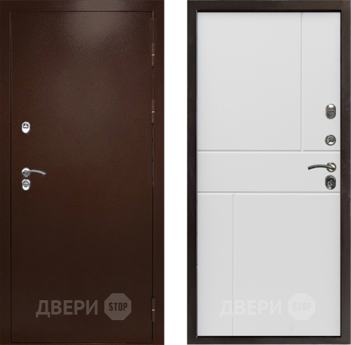 Входная металлическая Дверь Престиж TERMO с терморазрывом Снегирь Медь Горизонт Бетон белый в Ногинск
