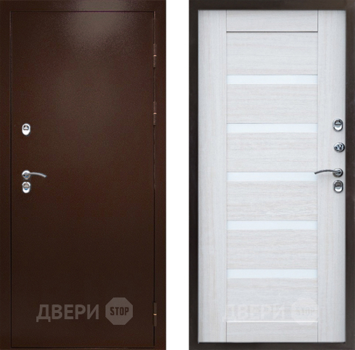 Входная металлическая Дверь Престиж TERMO с терморазрывом Снегирь Медь Царга Лиственница белая в Ногинск