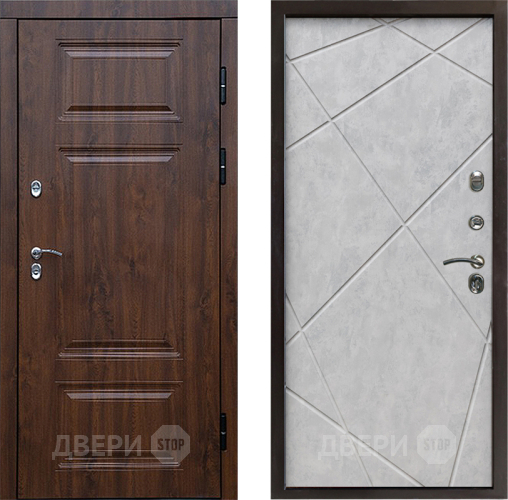 Входная металлическая Дверь Престиж TERMO с терморазрывом Премиум Орех Лучи Бетон светлый в Ногинск