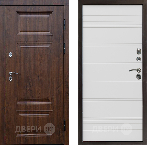 Дверь Престиж TERMO с терморазрывом Премиум Орех Line Белый в Ногинск