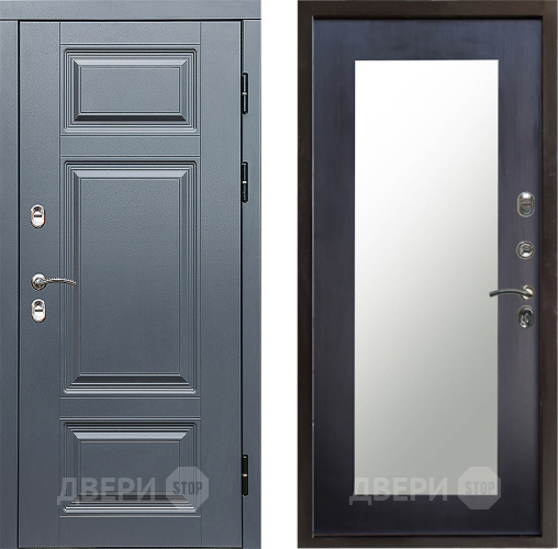 Входная металлическая Дверь Престиж TERMO с терморазрывом Премиум Грэй Зеркало пастораль Венге в Ногинск