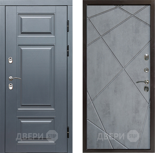 Входная металлическая Дверь Престиж TERMO с терморазрывом Премиум Грэй Лучи Бетон темный в Ногинск