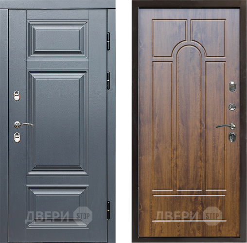 Входная металлическая Дверь Престиж TERMO с терморазрывом Премиум Грэй Арка Дуб в Ногинск