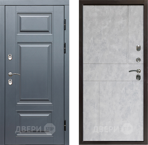 Входная металлическая Дверь Престиж TERMO с терморазрывом Премиум Грэй Горизонт Бетон светлый в Ногинск