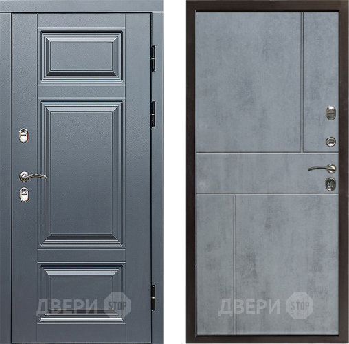 Входная металлическая Дверь Престиж TERMO с терморазрывом Премиум Грэй Горизонт Бетон темный в Ногинск