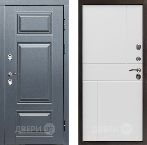 Входная металлическая Дверь Престиж TERMO с терморазрывом Премиум Грэй Горизонт Бетон белый в Ногинск