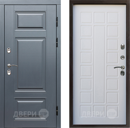 Входная металлическая Дверь Престиж TERMO с терморазрывом Премиум Грэй Престиж Белое дерево в Ногинск
