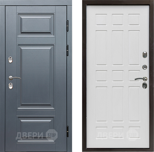 Входная металлическая Дверь Престиж TERMO с терморазрывом Премиум Грэй Спарта Белое дерево в Ногинск
