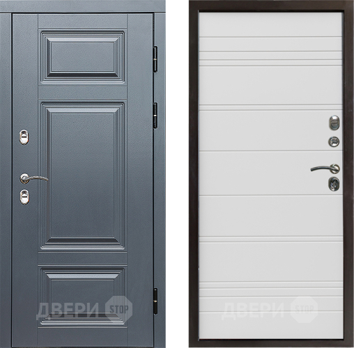 Входная металлическая Дверь Престиж TERMO с терморазрывом Премиум Грэй Line Белый в Ногинск