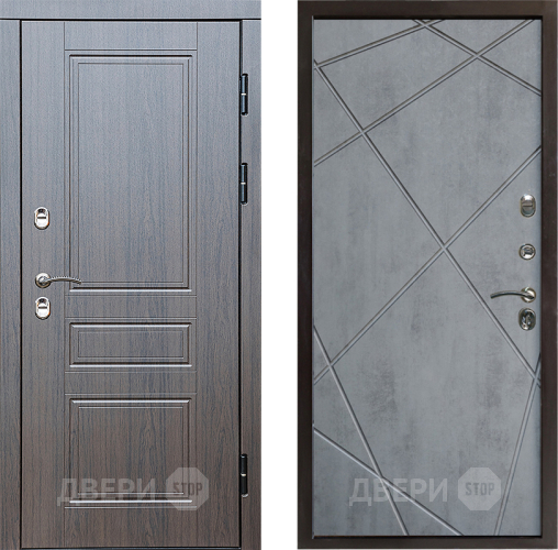 Входная металлическая Дверь Престиж TERMO с терморазрывом Классика Лучи Бетон темный в Ногинск