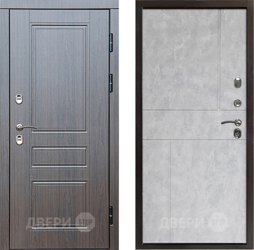 Входная металлическая Дверь Престиж TERMO с терморазрывом Классика Горизонт Бетон светлый в Ногинск