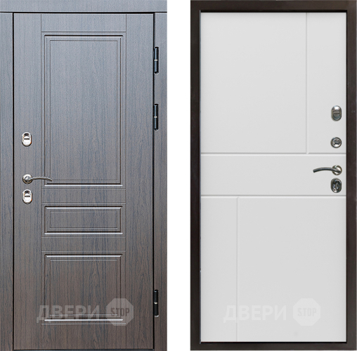 Входная металлическая Дверь Престиж TERMO с терморазрывом Классика Горизонт Бетон белый в Ногинск