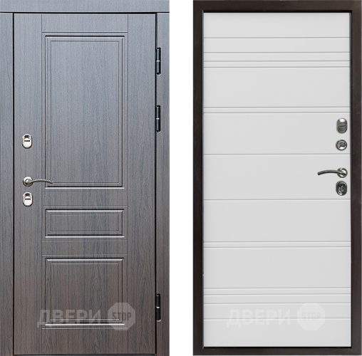 Входная металлическая Дверь Престиж TERMO с терморазрывом Классика Line Белый в Ногинск