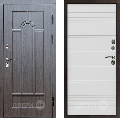 Входная металлическая Дверь Престиж TERMO с терморазрывом Арка Line Белый в Ногинск