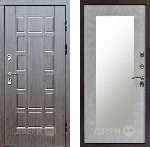 Входная металлическая Дверь Престиж TERMO с терморазрывом Престиж Зеркало пастораль Бетон светлый в Ногинск