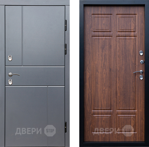 Входная металлическая Дверь Престиж TERMO с терморазрывом Горизонт Грэй Премиум Орех темный в Ногинск
