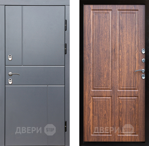 Входная металлическая Дверь Престиж TERMO с терморазрывом Горизонт Грэй Премиум Орех светлый в Ногинск