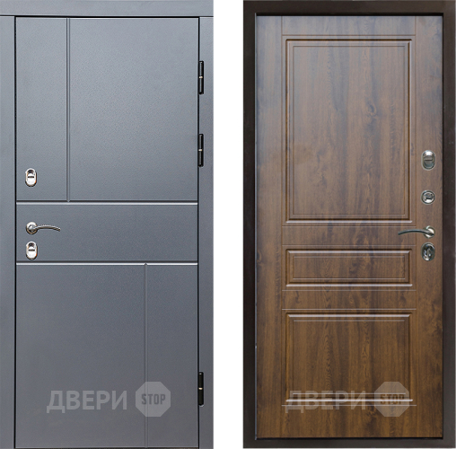 Входная металлическая Дверь Престиж TERMO с терморазрывом Горизонт Грэй Классика Дуб в Ногинск