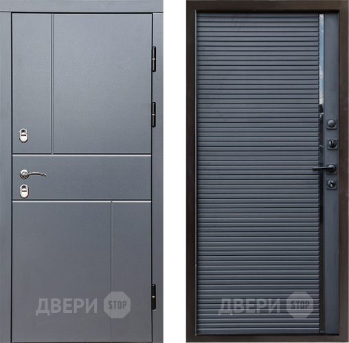 Входная металлическая Дверь Престиж TERMO с терморазрывом Горизонт Грэй Porte Черный кварц в Ногинск