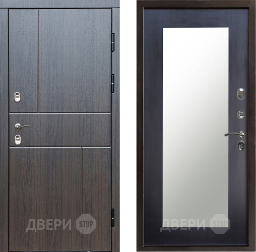 Входная металлическая Дверь Престиж TERMO с терморазрывом Горизонт Венге Зеркало пастораль Венге в Ногинск