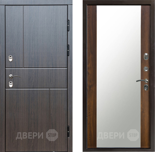 Входная металлическая Дверь Престиж TERMO с терморазрывом Горизонт Венге Зеркало Дуб в Ногинск