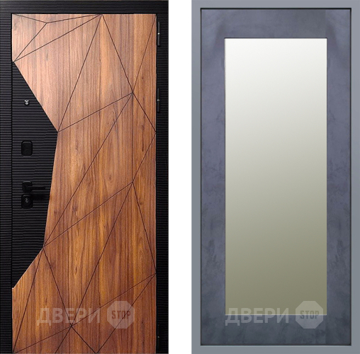 Дверь Заводские двери Морра Зеркало Модерн Бетон темный в Ногинск