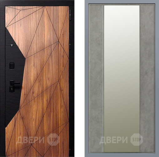 Дверь Заводские двери Морра Зеркало Макси Бетон темный в Ногинск