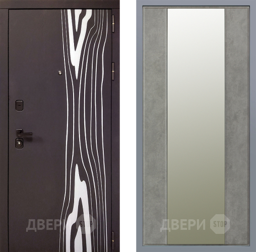 Дверь Заводские двери Леванте Зеркало Макси Бетон темный в Ногинск