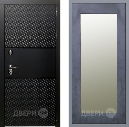 Дверь Заводские двери Тефлон Зеркало Модерн Бетон темный в Ногинск