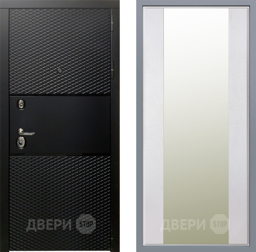 Дверь Заводские двери Тефлон Зеркало Макси Белый шелк в Ногинск