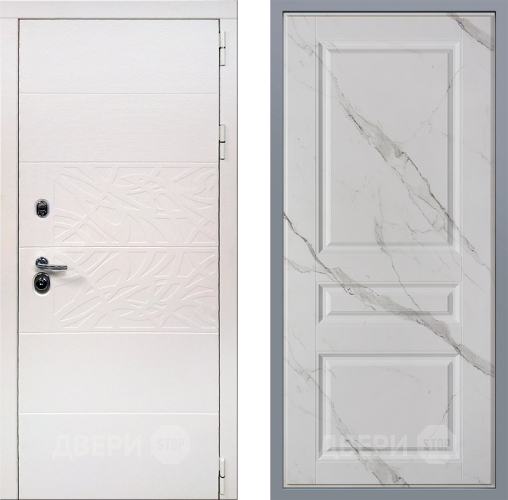 Дверь Заводские двери Дэко Вайт Стокгольм Мрамор белый в Ногинск