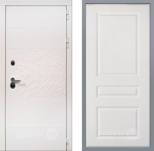 Дверь Заводские двери Дэко Вайт Стокгольм Белый софт в Ногинск