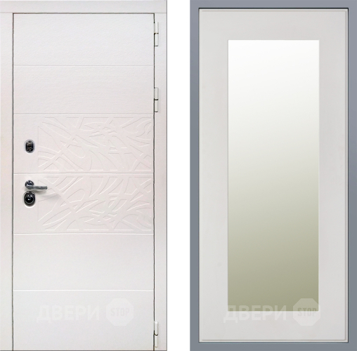 Дверь Заводские двери Дэко Вайт Зеркало Модерн Белый софт в Ногинск