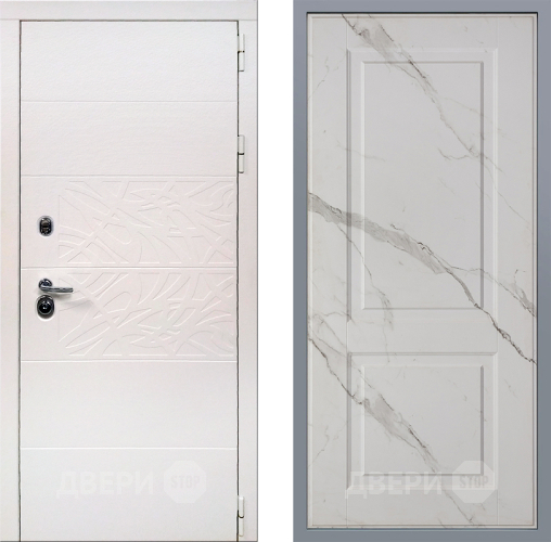 Дверь Заводские двери Дэко Вайт Доррен Мрамор белый в Ногинск