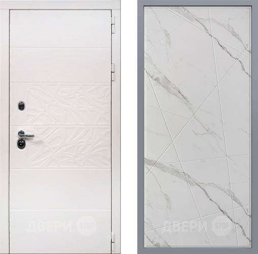 Дверь Заводские двери Дэко Вайт Флитта Мрамор белый в Ногинск