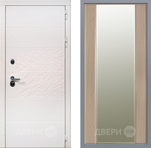 Дверь Заводские двери Дэко Вайт Зеркало Макси Беленый дуб в Ногинск