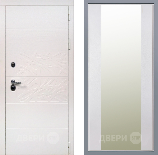 Дверь Заводские двери Дэко Вайт Зеркало Макси Белый шелк в Ногинск