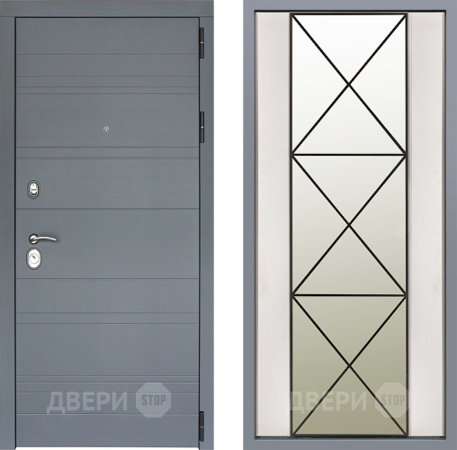 Дверь Заводские двери Лира Софт графит Зеркало Перфекто Структурное дерево в Ногинск