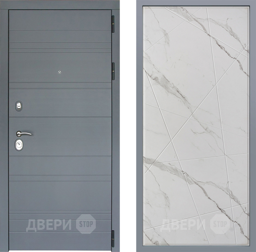 Дверь Заводские двери Лира Софт графит Флитта Мрамор белый в Ногинск