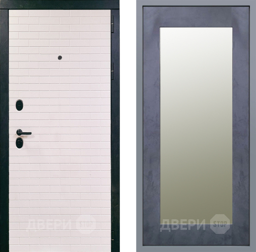 Дверь Заводские двери Сохо Зеркало Модерн Бетон темный в Ногинск